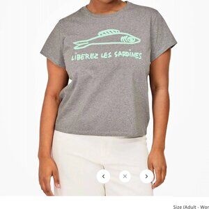 Clare V Sardine T Shirt NWOT LARGE